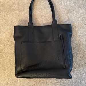 Dagne Dover Charlie Leather Black Tote Bag